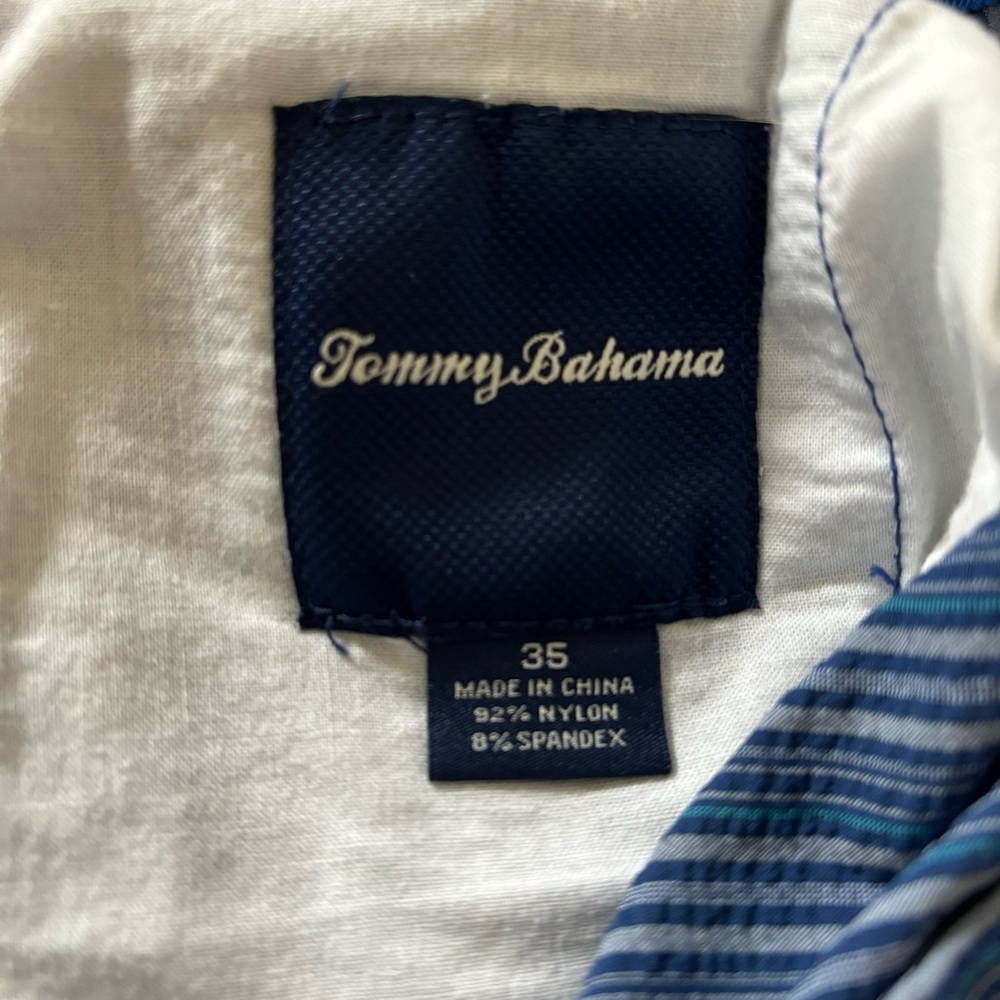 Tommy Bahama Wrinkle Resistant Nylon and Spandex Blue Striped Shorts size 35 - Picture 3 of 8